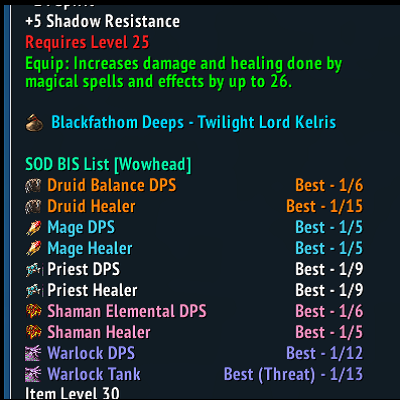 SOD - BIS List Tooltip