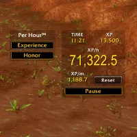 Per Hour Tracker Monitor (XP/Honor/Reputation) - (wotlk update)
