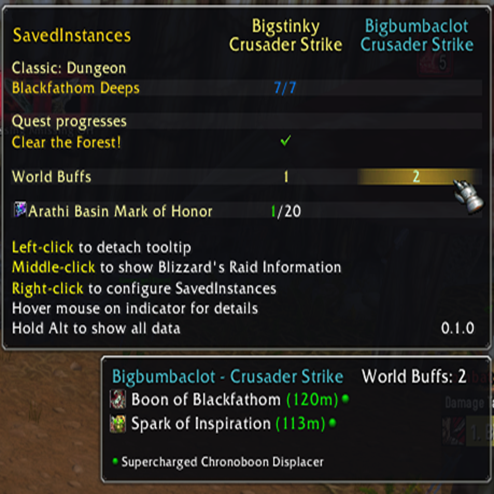 Saved Instance Tracker Classic
