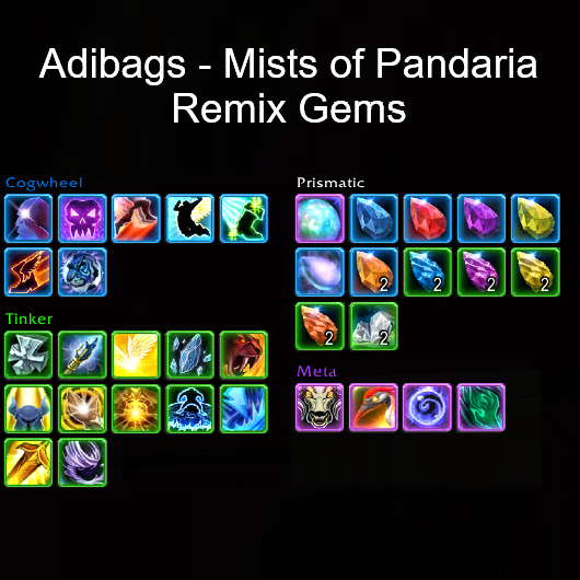 Adibags - Remix Gems for Mists of Pandaria Timerunning