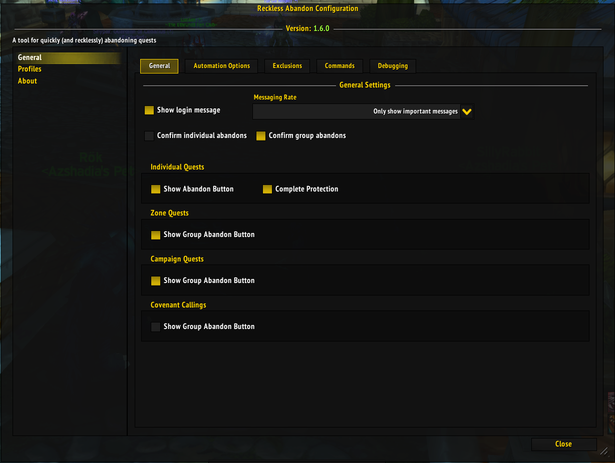 Configuration Panel