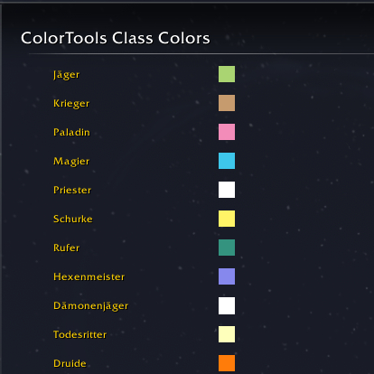 ColorTools Class Colors