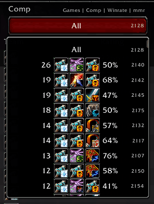 Comp Filter Dropdown.