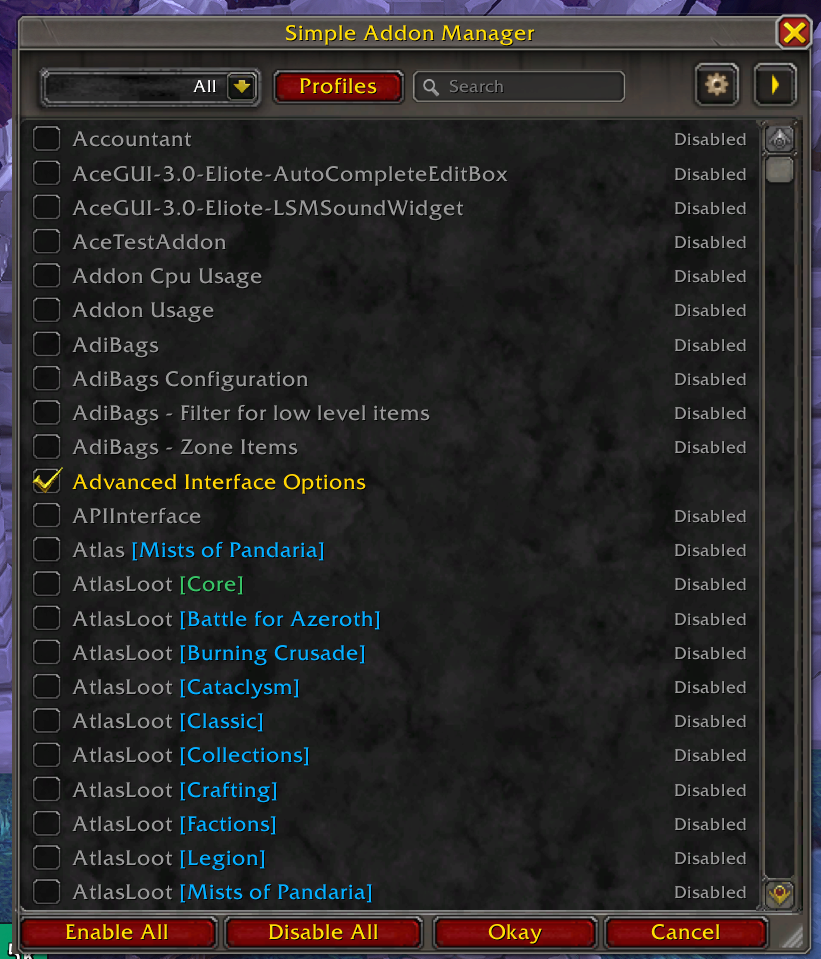 UI with minimized category