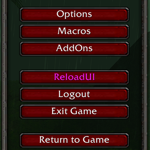 Reload UI Main Menu Button