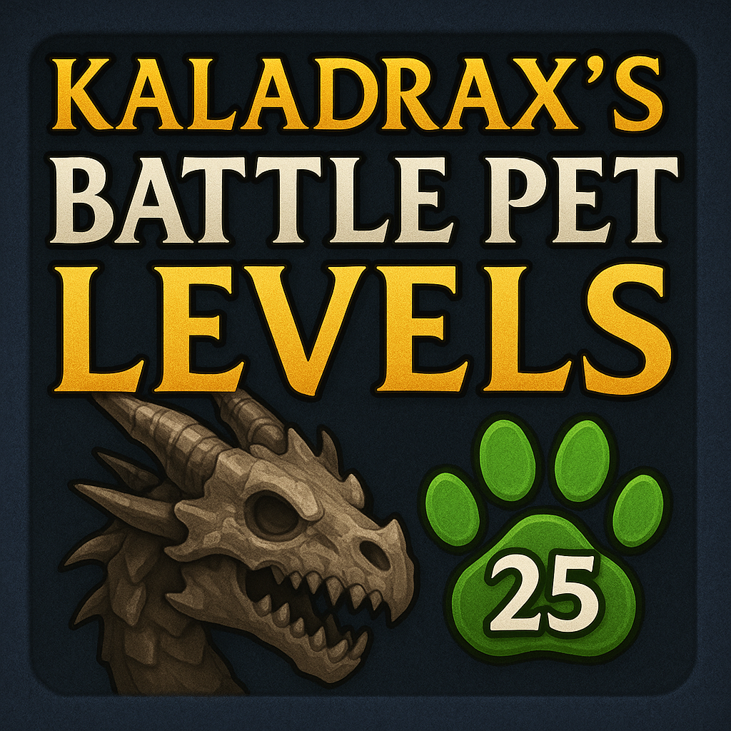 Kaladrax's Battle Pet Levels