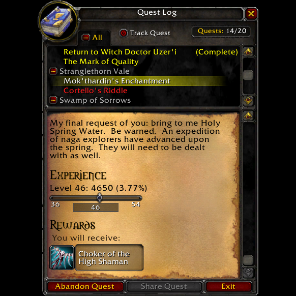 QuestLogExperience