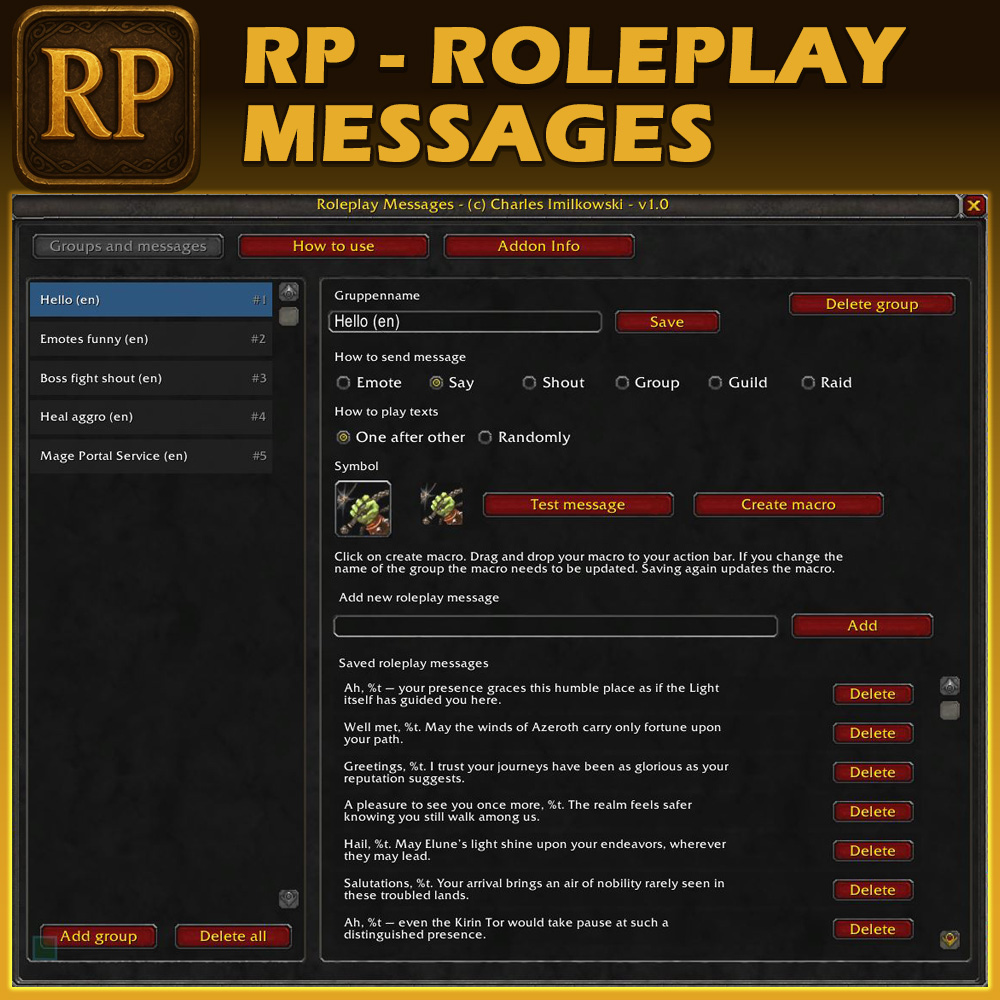 Roleplay Messages / Auto Layering / Auto Invite / Guild Events
