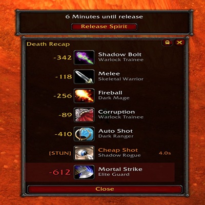 Death Recap TBC – PvP & PvE Death Recap