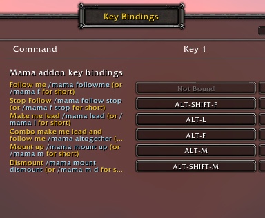 Keybindings