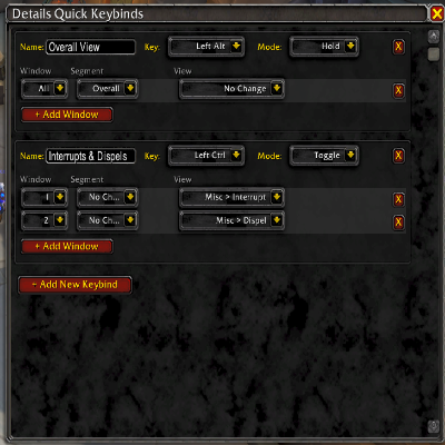 Details Quick Keybinds