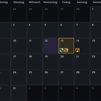 Forga's Guild Calendar