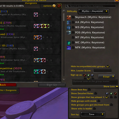 Re:Premade Group Finder