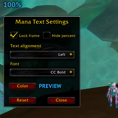 Mana text percent