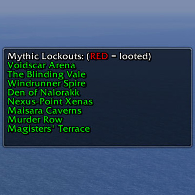 Mythic Dungeon Lockouts