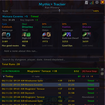 MythicPlus History