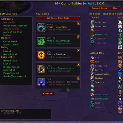 M+ Comp Builder