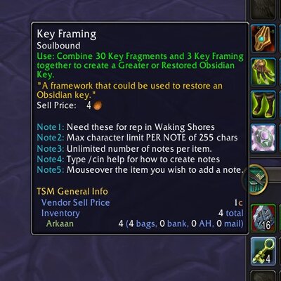 Custom Item Notes