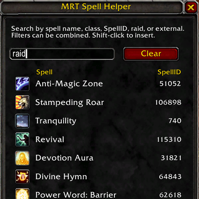 MRT Spell Helper