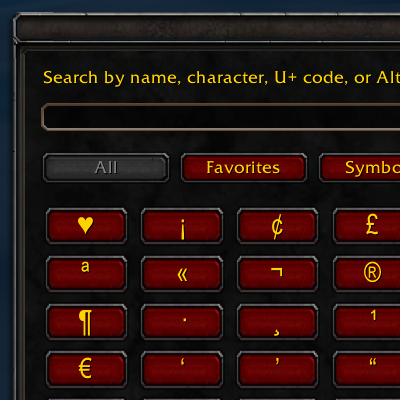 Chat Character Map