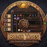 Bank Tabs - Every Character's Bank, Bags & Guild Bank, Movable Bags