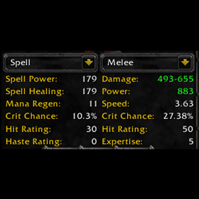 CharacterStatsTBC (Character Stats TBC)