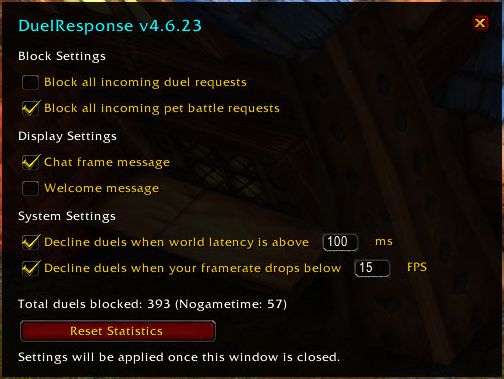 Options Menu