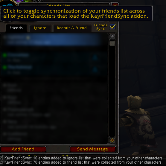 Account-Wide Friend/Ignore Lists (KayrFriendSync)