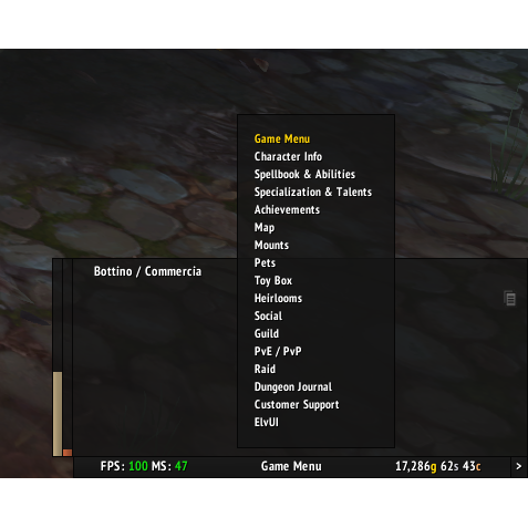 ElvUI Micro Menu - Datatext