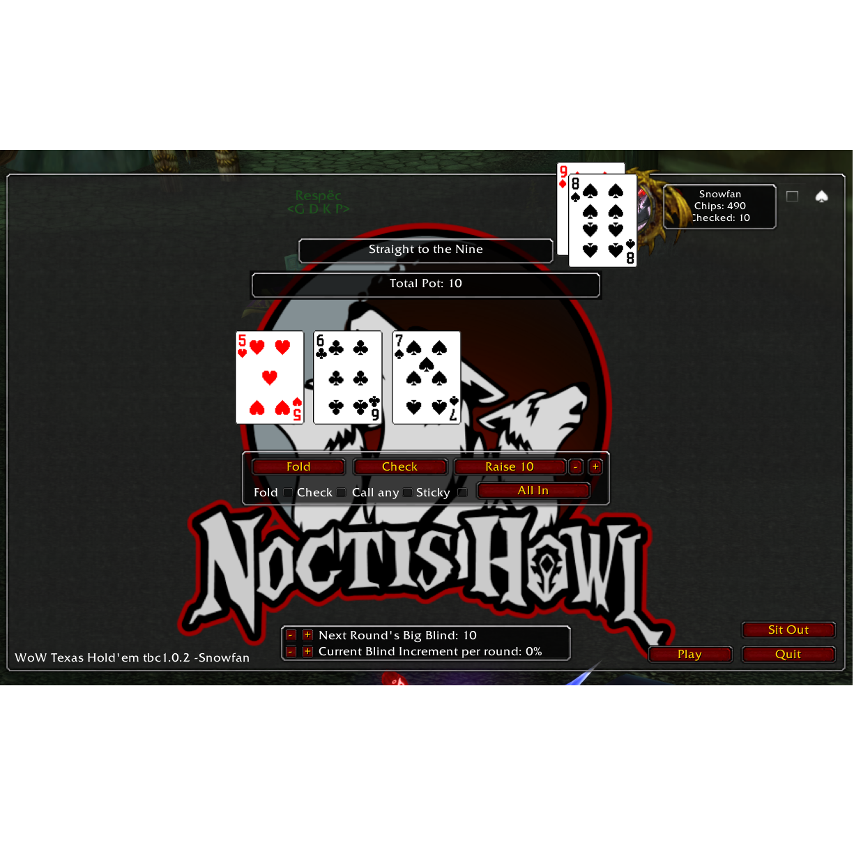 WoW Texas Holdem - TBC/Wrath classic