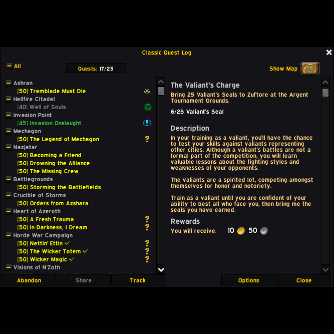 Classic Quest Log ElvUI Skin