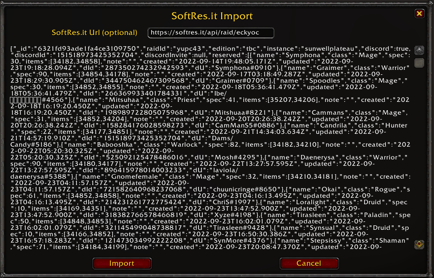 Import Screen