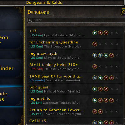 Group Finder Region
