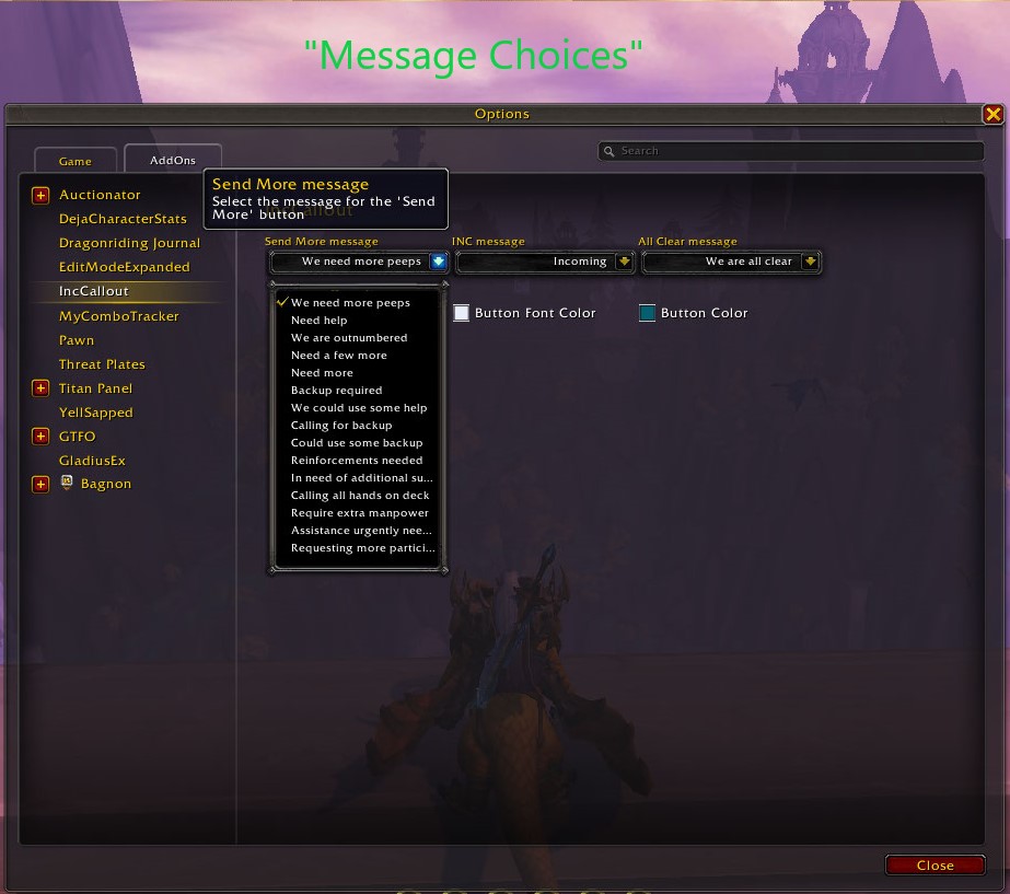 Message Choices