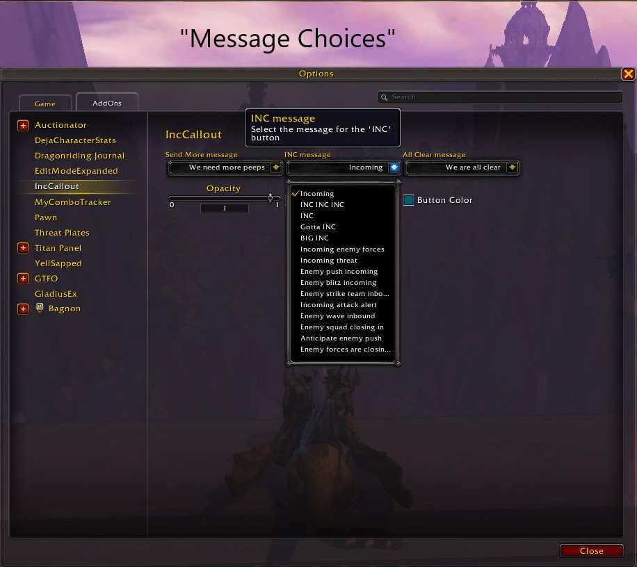 Message Choices