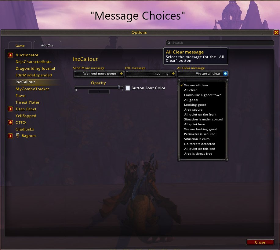Message Choices