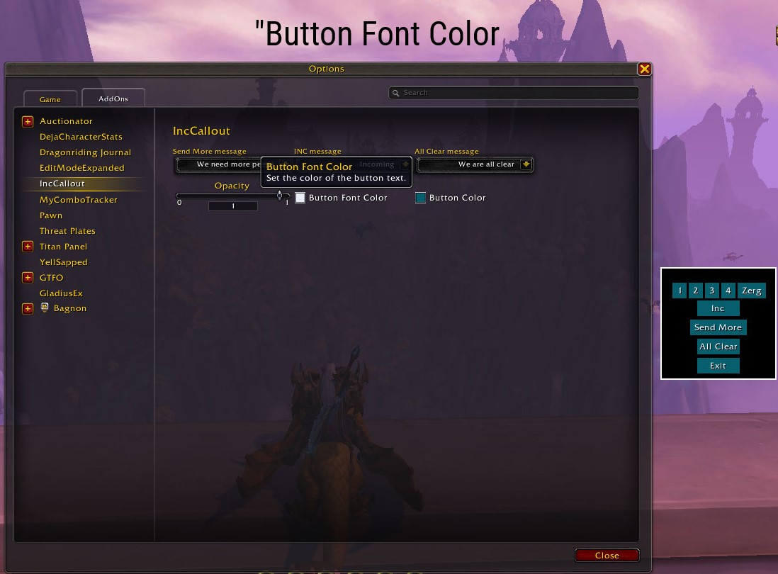 Button Font Color