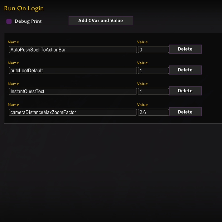 Change CVars At Login