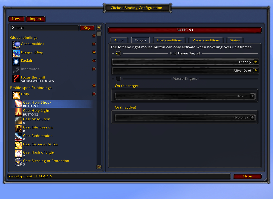 Bind mouse buttons