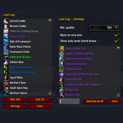 Loot Log