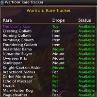 Warfront Rare Tracker