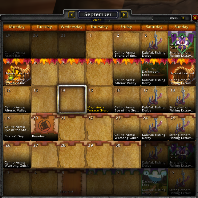 Wotlk Classic Calendar