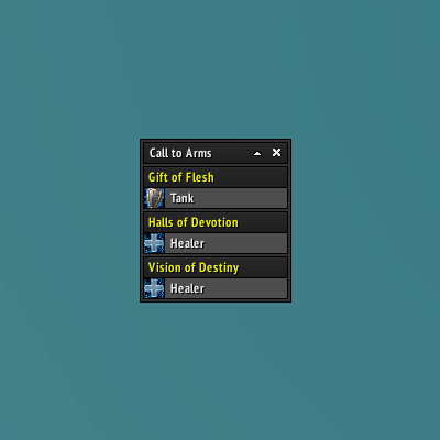 Call to Arms active list