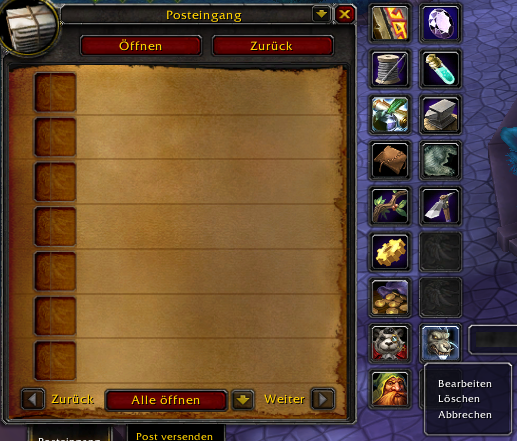 You can delete or change existing contacts via the context menu.