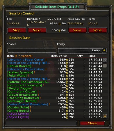 Sellable Item Drops v0.4.8 - Small Session Tab