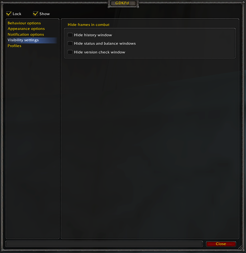 Visibility Settings