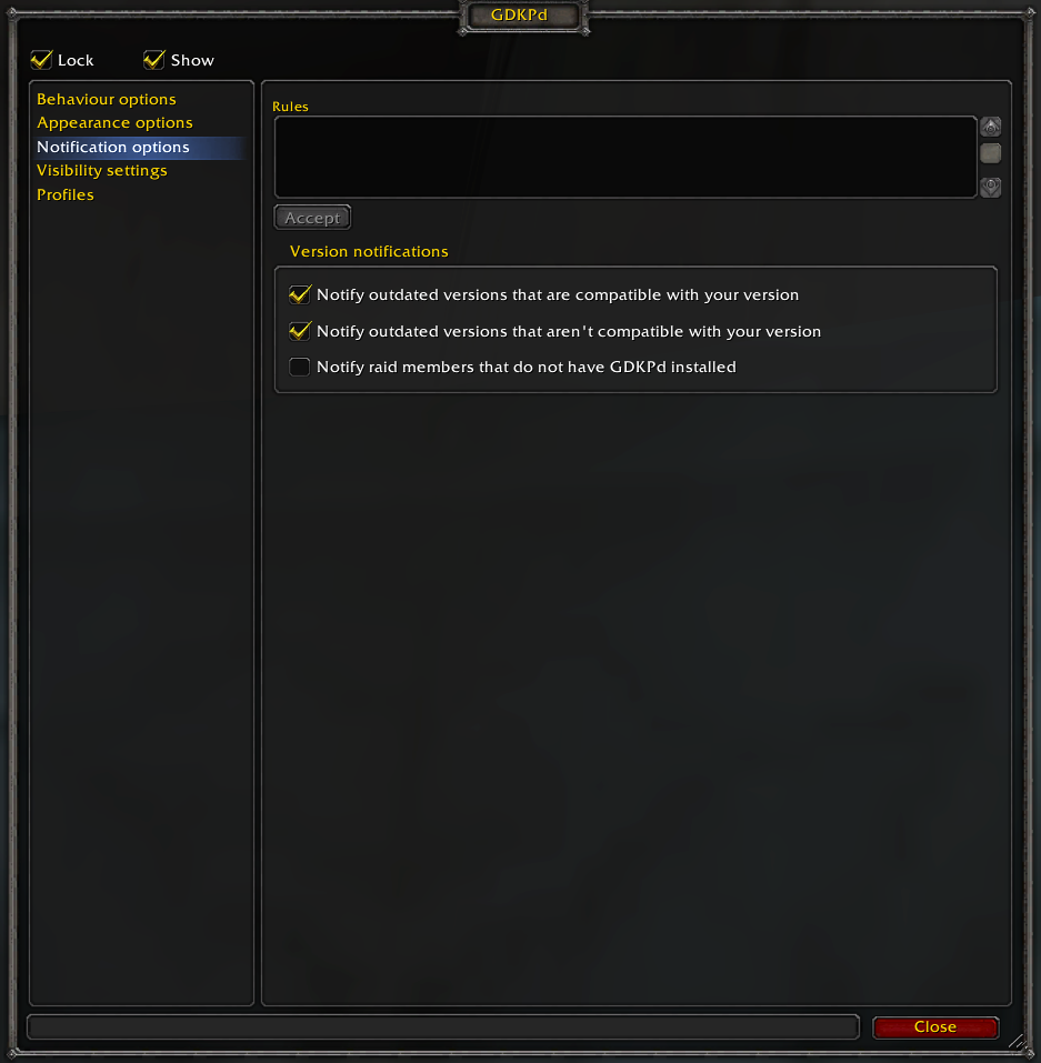 Notification Options