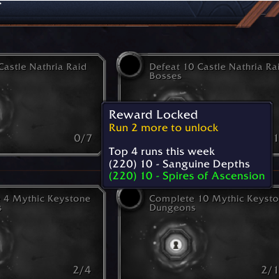 Great Vault Key Info