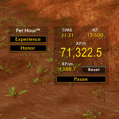 Per Hour Tracker Monitor (XP/Honor/Reputation)