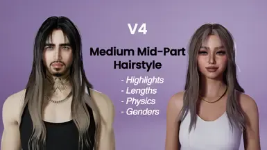 中段发型物理效果 V4